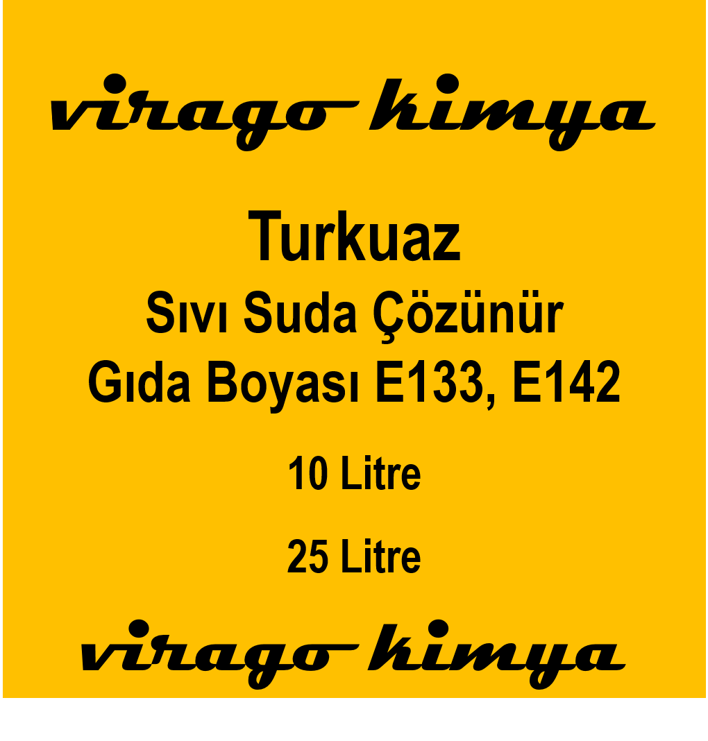 Turkuaz Sıvı Suda Çözünür Gıda Boyası (E133 - E142)